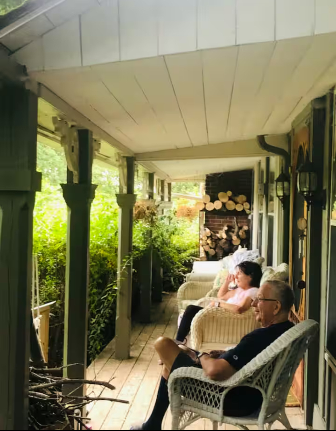 Wraparound farmhouse porch